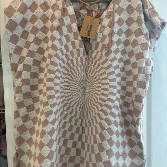 Sand Cloud Checkster Coverup, Warm Taupe, OS, NWT - Picture 3 of 5